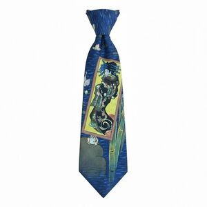 L’Expression Silk Tie Hand Painted Geisha Water Lily Art Necktie Japan Style